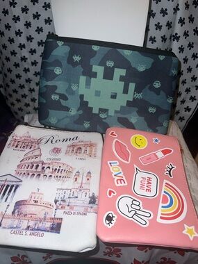 Tablet Sleeve Case - Pink, White, Green Designs